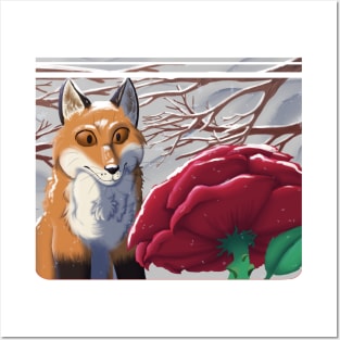 Fox and Rose Posters and Art